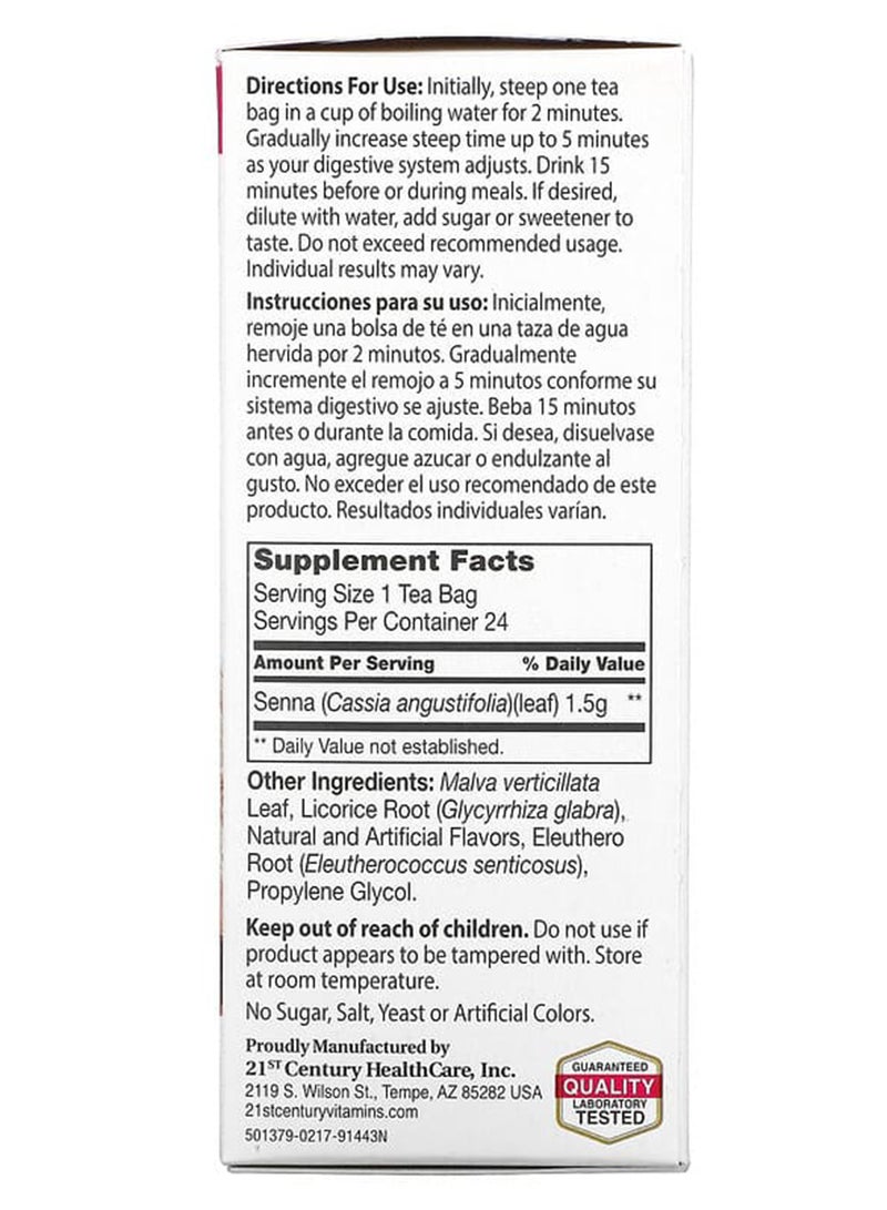 21st Century Herbal Slimming Tea, Cranraspberry, Caffeine Free, 24 Tea Bags, 1.7 oz (48 g) 45grams - Image 2